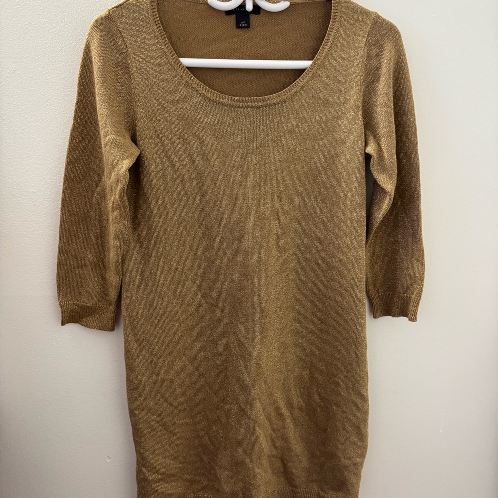 Attitude Gold Glitter Dress with Sleeve (Size S, Women’s)